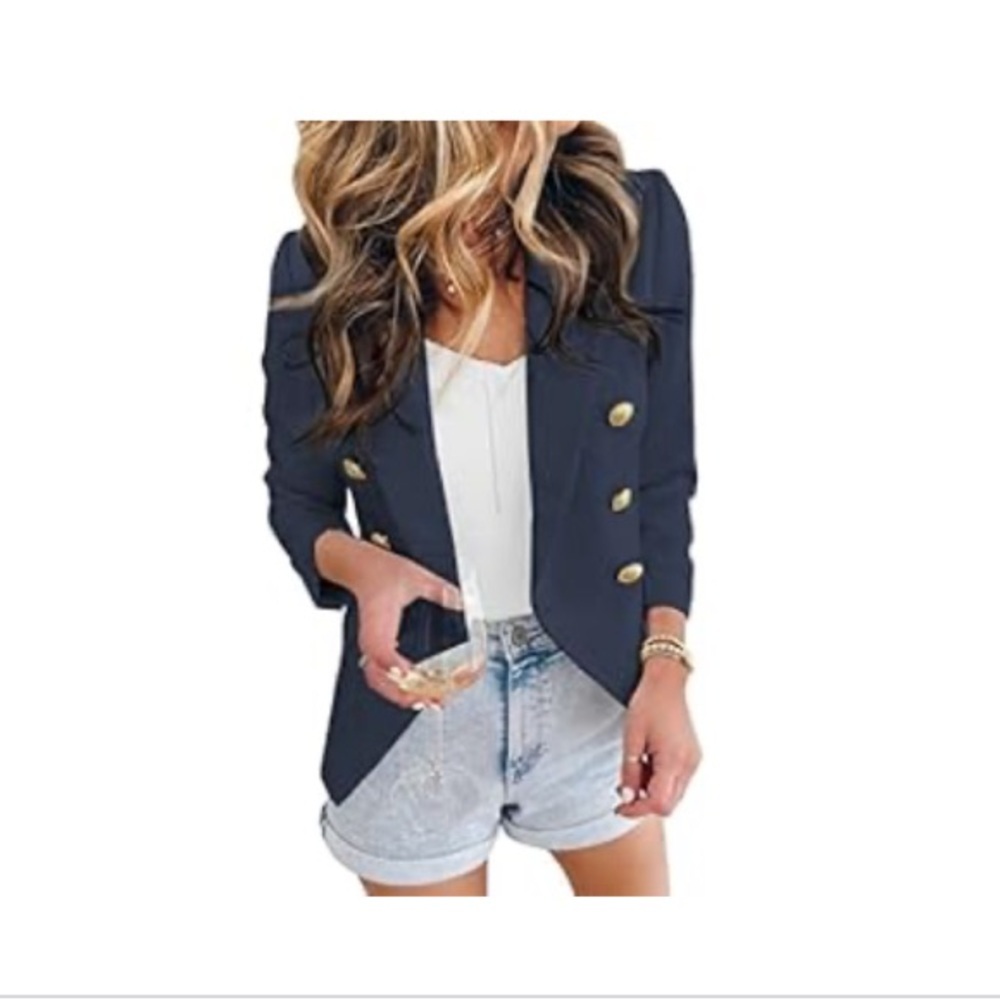 Navy Double-Breasted Blazer